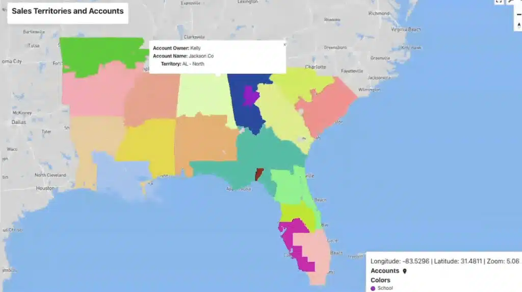 Map of school district regions